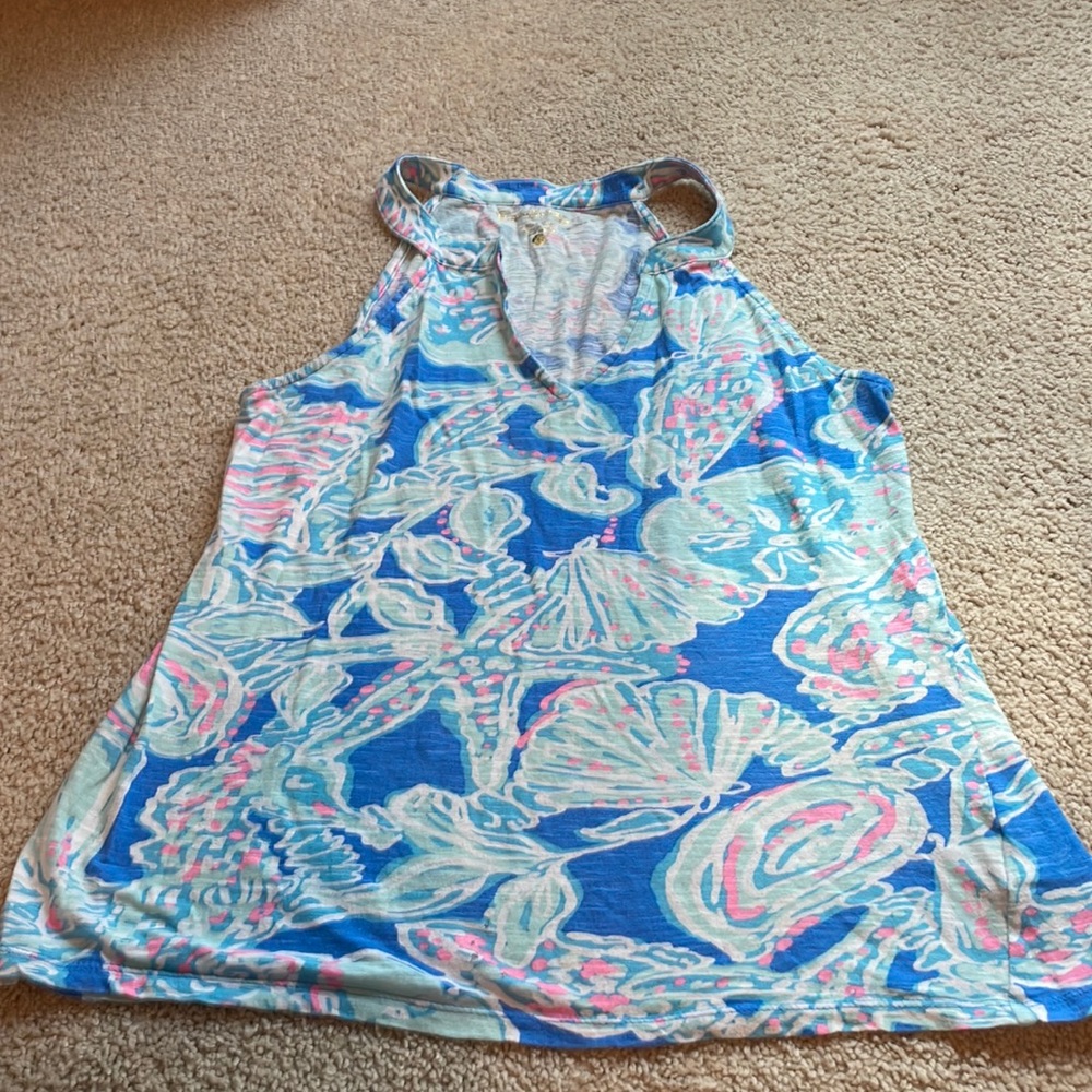 Lilly Pulitzer Arya Bay Blue Into The Deep tank XS